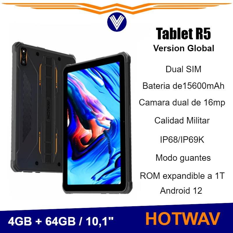 HOTWTablet HOTWAV R5AV-Tablet R5, 15600mAh, Android 12, pantalla HD 10,1″, 4GB RAM, 64GB ROM